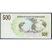 Зимбабве 500 долларов 2006 год (ZIMBABWE 500 dollars  2006) P 43: UNC