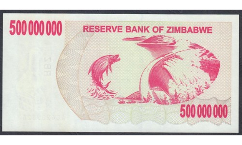 Зимбабве 500 миллионов долларов 2008 год (ZIMBABWE 500 million dollars 2008) P 60: UNC