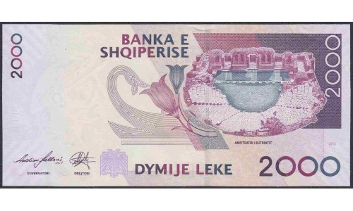 Албания 2000 лекё 2012 года  (Albania 1000 Lekё  2012) P 74b: UNC