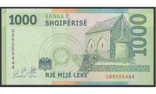 Албания 1000 лекё 2019 года  (Albania 1000 Lekё  2019) P NEW: UNC