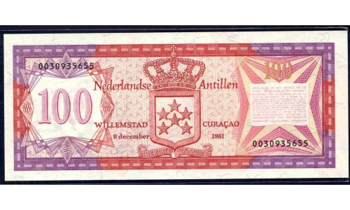 Нидерландские Антильские Острова 100 гульден 1981 (NETHERLANDS ANTILLES 100 Gulden 1981) P 19b : UNC