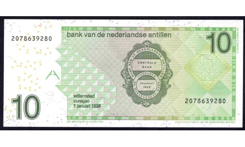Нидерландские Антильские Острова 10 гульден 1998 (NETHERLANDS ANTILLES 10 Gulden 1998) P 28а : UNC