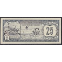Нидерландские Антильские Острова 25 гульденов 1972 года, Редкость (NETHERLANDS ANTILLES 25 Gulden 1972) P 10b: UNC
