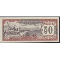 Нидерландские Антильские Острова 50 гульденов 1972 года, Редкость (NETHERLANDS ANTILLES 50 Gulden 1972) P 11b: UNC
