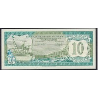 Нидерландские Антильские Острова 10 гульден 1984 года, РЕДКОСТЬ (NETHERLANDS ANTILLES 10 Gulden 1984) P 16b: UNC