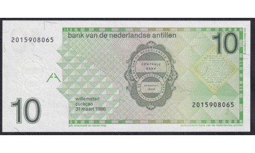Нидерландские Антильские Острова 10 гульден 1986 (NETHERLANDS ANTILLES 10 Gulden 1986) P 23а : UNC