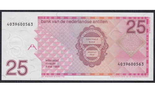Нидерландские Антильские Острова 25 гульден 1994 (NETHERLANDS ANTILLES  25 Gulden 1994) P 24c: UNC