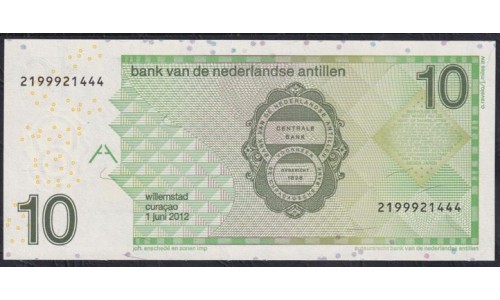 Нидерландские Антильские Острова 10 гульден 2012 (NETHERLANDS ANTILLES 10 Gulden 2012) P 28f : UNC