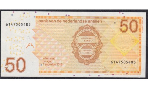 Нидерландские Антильские Острова 50 гульден 2016 (NETHERLANDS ANTILLES 50 Gulden 2016) P 30h: UNC