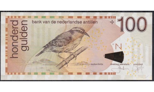 Нидерландские Антильские Острова 100 гульден 2003 (NETHERLANDS ANTILLES 100 Gulden 2003) P 31c: UNC