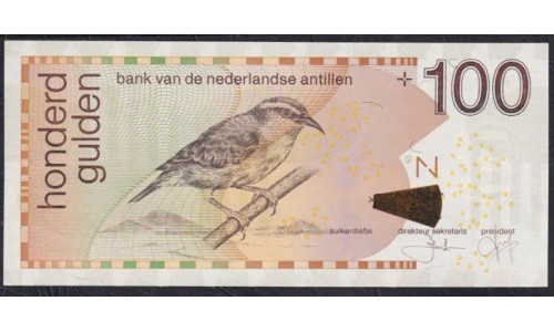 Нидерландские Антильские Острова 100 гульден 2016 (NETHERLANDS ANTILLES 100 Gulden 2016) P 31h: UNC