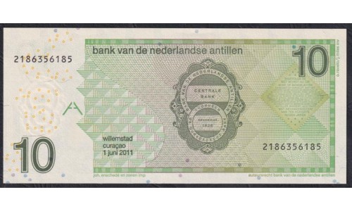 Нидерландские Антильские Острова 10 гульден 2011 (NETHERLANDS ANTILLES 10 Gulden 2011) P 28e : UNC