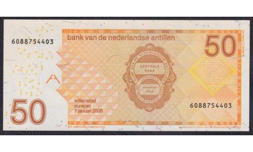 Нидерландские Антильские Острова 50 гульден 2006 год, РЕДКОСТЬ (NETHERLANDS ANTILLES 50 Gulden 2006) P 30d: UNC