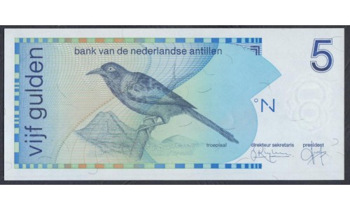 Нидерландские Антильские Острова 5 гульден 1994 (NETHERLANDS ANTILLES 5 Gulden 1994) P 22c: UNC