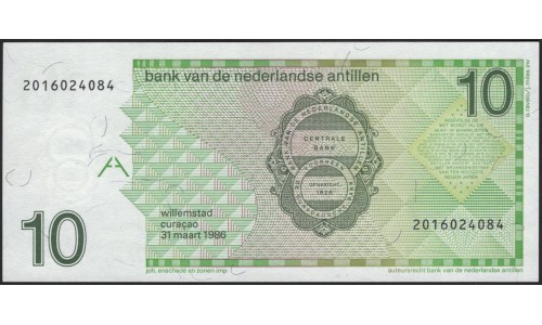 Нидерландские Антильские Острова 10 гульден 1986 (NETHERLANDS ANTILLES 10 Gulden 1986) P 23а : UNC