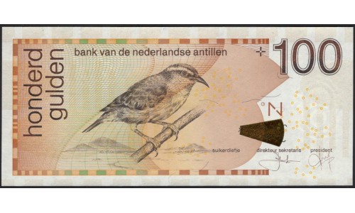 Нидерландские Антильские Острова 100 гульден 2012 (NETHERLANDS ANTILLES 100 Gulden 2012) P 31f : UNC