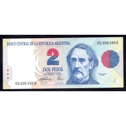 Аргентина 2 песо (1992-1997) (ARGENTINA 2 peso (1992-1997)) P 340b(1) series B : UNC