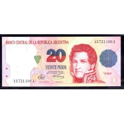 Аргентина 20 песо (1992-1997) (ARGENTINA 20 pesos (1992-1997)) P 343а : UNC