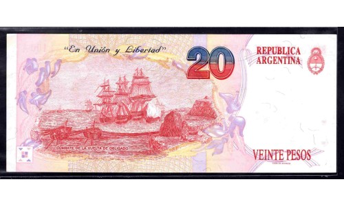 Аргентина 20 песо (1992-1997) (ARGENTINA 20 pesos (1992-1997)) P 343а : UNC