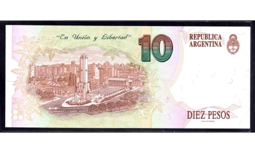 Аргентина 10 песо (1992-1997) (ARGENTINA 10 peso (1992-1997)) P 342b(1) series D : UNC