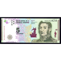 Аргентина 5 песо (2015) (ARGENTINA 5 peso (2015)) P 359 : UNC