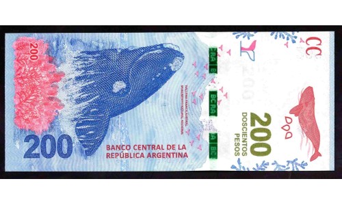 Аргентина 200 песо (2016) (ARGENTINA 200 peso (2016)) P 364 series A : UNC
