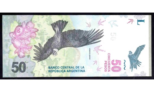 Аргентина 50 песо (2018) (ARGENTINA 50 peso (2018)) P 363 : Unc