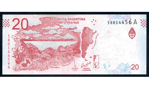 Аргентина 20 песо (2017) (ARGENTINA 20 peso (2017)) P 361 : UNC