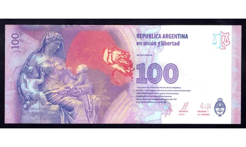 Аргентина 100 песо (2012) (ARGENTINA 100 peso (2012)) P 358c : UNC