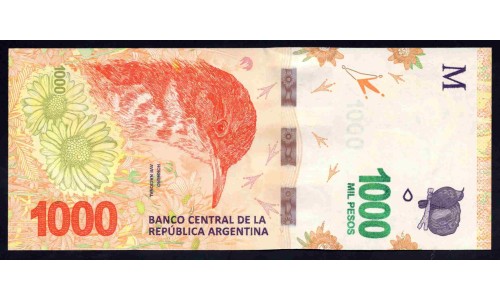 Аргентина 1000 песо (2017) (ARGENTINA 1000 peso (2017)) P 366 series A : UNC