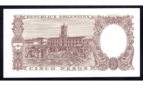 Аргентина 5 песо (1960-1962) (ARGENTINA 5 pesos (1960-1962)) P 275c : UNC