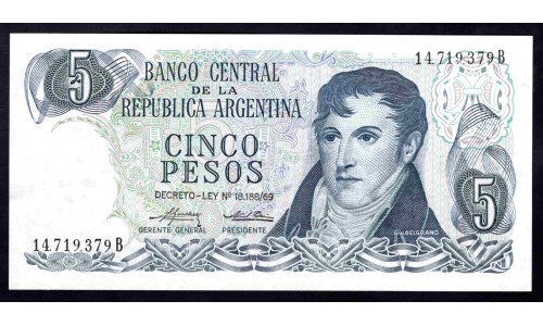 Аргентина 5 песо (1974-1976) (ARGENTINA 5 pesos (1974-1976)) P 294 : UNC