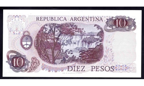 Аргентина 10 песо (1973-1976) (ARGENTINA 10 pesos (1973-1976)) P 295(1) : UNC