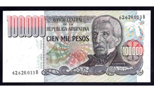 Аргентина 100000 песо (1979-1983) (ARGENTINA 100000 pesos (1979-1983)) P 308b: UNC