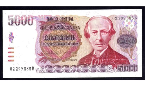 Аргентина 5000 песо (1984-1985) (ARGENTINA 5000 pesos (1984-1985)) P 318а series B : UNC