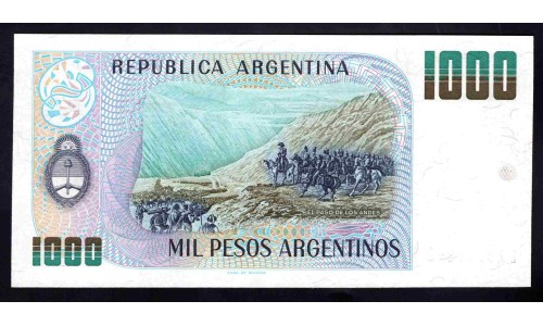 Аргентина 1000 песо (1984) (ARGENTINA 1000 pesos (1984)) P 317b series D : UNC