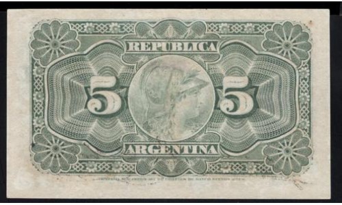 Аргентина 5 Центаво 01.11.1891 года (ARGENTINA 5 Centavos 01.11.1891) P 209(3): UNC-