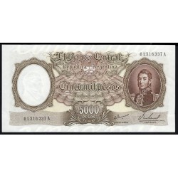 Аргентина 5000 песо (1962-1969) (ARGENTINA 5000 Pesos (1962-1969)) P 280(6): UNC