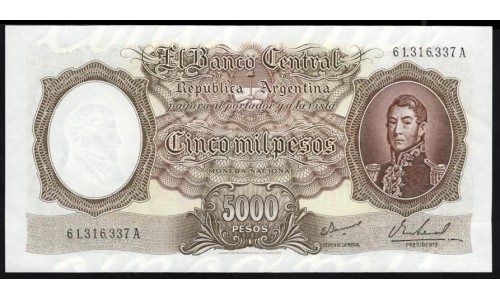 Аргентина 5000 песо (1962-1969) (ARGENTINA 5000 Pesos (1962-1969)) P 280(6): UNC
