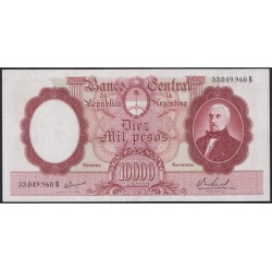 Аргентина 10000 песо (1961-1969) 33.049.960 B (ARGENTINA 10000 Pesos (1961-1969)) P 281(5): aUNC