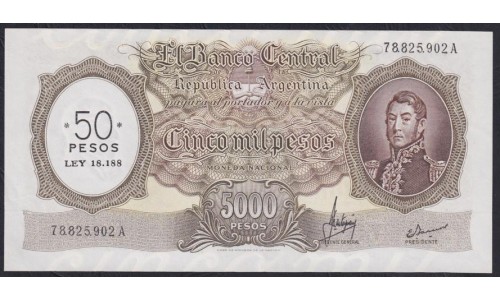 Аргентина 50 песо (1969-1971) 78.825.902 A(ARGENTINA 50 Pesos (1969-1971)) P 285: UNC-/UNC