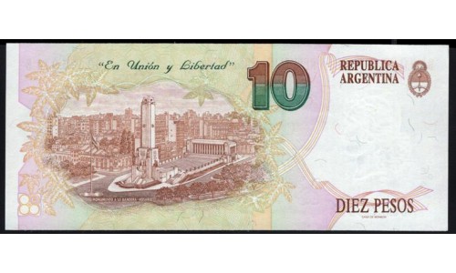 Аргентина 10 песо (1992-1997) 00.335.911 B (ARGENTINA 10 peso (1992-1997)) P 342a(2) series B: UNC