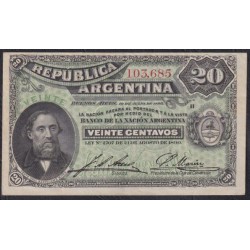 Аргентина 20 Центаво 19.07.1895 года (ARGENTINA 20 Centavos 19.07.1995) P 229: XF/aUNC