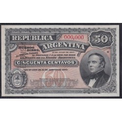 Аргентина 50 Центаво 19.07.1895 года, ОБРАЗЕЦ (ARGENTINA 50 Centavos 19.07.1995, SPECIMEN) P 230: UNC