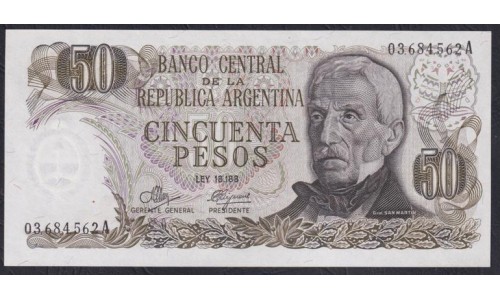 Аргентина 50 песо (1971-1973), РЕДКОСТЬ!!! (ARGENTINA 50 pesos (1971-1973)) P 290(1) : UNC