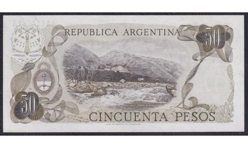 Аргентина 50 песо (1971-1973), РЕДКОСТЬ!!! (ARGENTINA 50 pesos (1971-1973)) P 290(1) : UNC