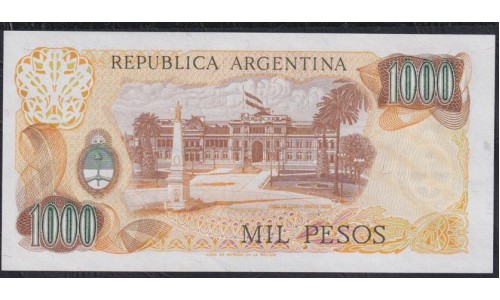 Аргентина 1000 песо (1973-1976), 91.509.974B, РЕДКАЯ (ARGENTINA 1000 pesos (1973-1976)) P 299(3) : UNC