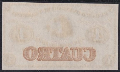 Аргентина 4 Риеля Боливианос 01.12.1867 года, 77156 (ARGENTINA - Banco Oxandaburu y Garbino 4 Reales Bolivianos, Banco Oxandaburu y Garbino  01.12.1867) PS 1781: UNC