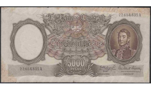 Аргентина 5000 песо (1962-1969) (ARGENTINA 5000 Pesos (1962-1969)) P 280(3) : VF