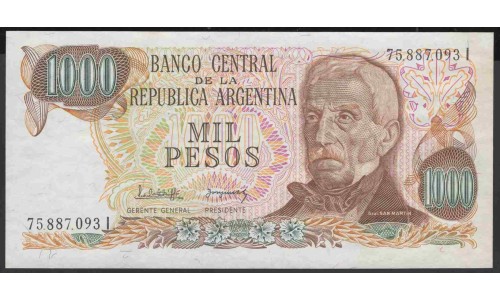 Аргентина 1000 песо (1976-1983) (ARGENTINA 1000 pesos (1976-1983)) P 304d(2) series I : UNC
